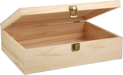 Woiworco Caja De Madera Sin Terminar Con Tapa Con Bisagras . 0