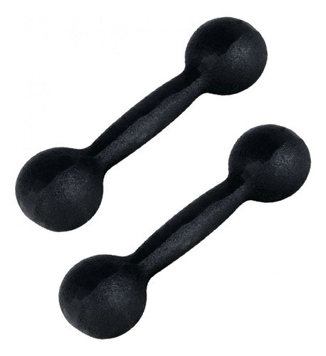 Par De Halteres Em Ferro Fundido 5kg Cada Pintado Preto 0