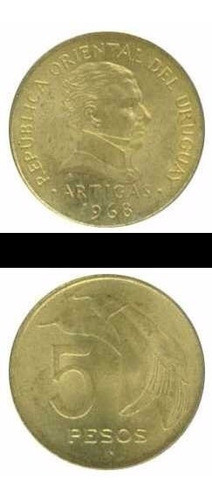 Lote De 117 Monedas Uruguay De 5 Pesos - Años 1968 Y 1969 0