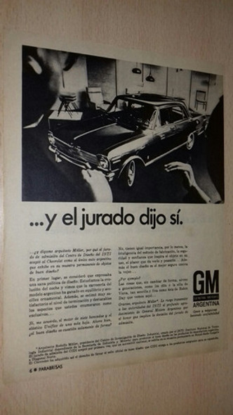 P59 Clipping Antigua Publicidad Automovil Chevrolet Año 1967 0