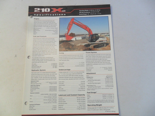 Folleto Tractor Link Belt 210 X Isuzu Pala Mecanica Antiguo 0