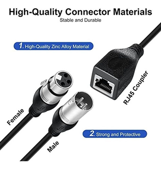 Ebxya Juego De Cables Xlr A Rj45 De 3 Pines - Cable Rj45 A ( 1