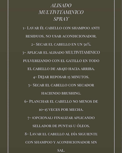 Alisado Multivitamínico En Spray Original !! 1