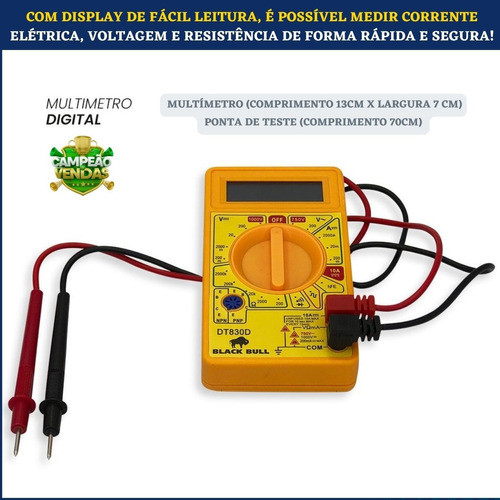 Multímetro Digital Inteligente Com 1 Par De Ponta De Teste 1