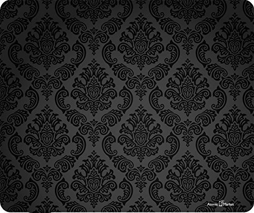 Negro Damask Thick Mousepad De Impresión Por Atomic Merca 0