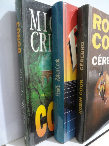 3 Livros Robin Cook Febre + Cérebro + Congo Michael Crichton 1