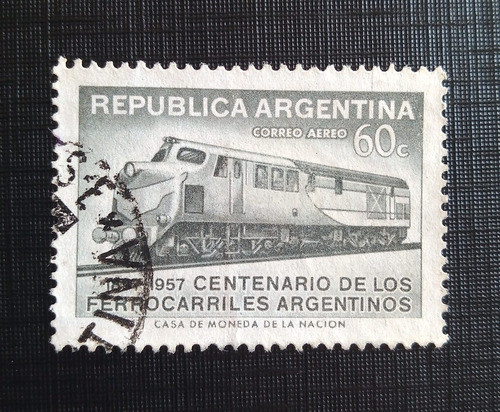 Selo Antigo Argentina Centenário Estradas De Ferro 1957 U014 0