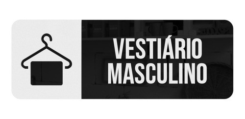 Placa Sinalização Acrílico Vestiário Masculino Academia Loja 1