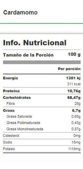 Cardamomo Molido 250g Compre 3 Pague Solo Por 2 1