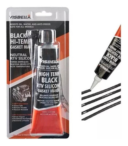 Cola Silicone Preta 105gr (visbella) Alta Temperatura 0