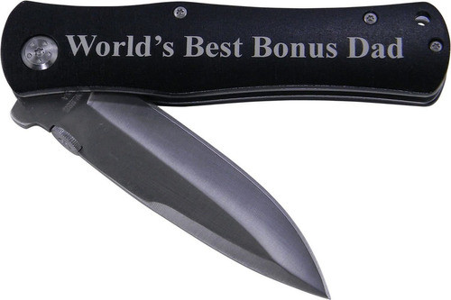 Navaja Plegable Negra - World's Best Bonus Dad 0