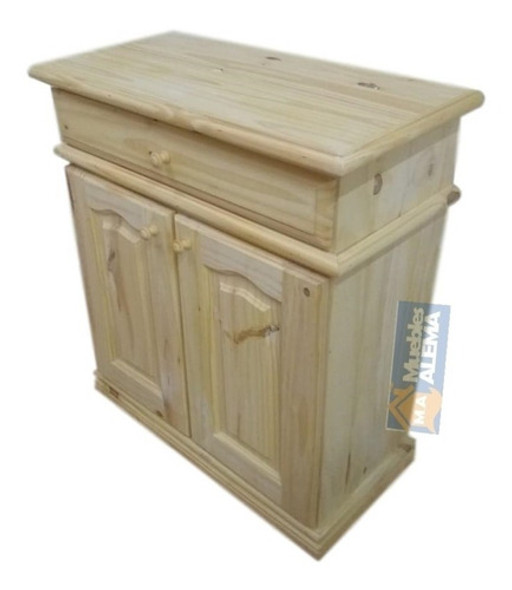 Bahiut De Pino Macizo 80 Cm 1 Cajon Y 2 Puertas 0