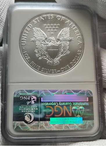 Silver Eagle 2010 Prata 999% 31,1g Certificada Ngc Ms-70 1