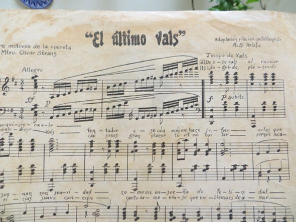 El Ultimo Vals, O. Strauss, Partitura 1