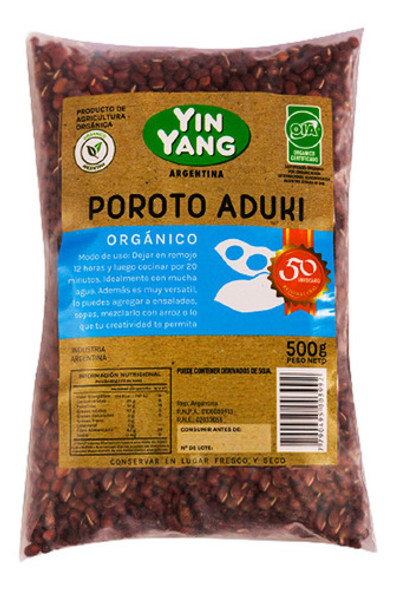 Poroto Aduki Orgánico 500g Yin Yang 0