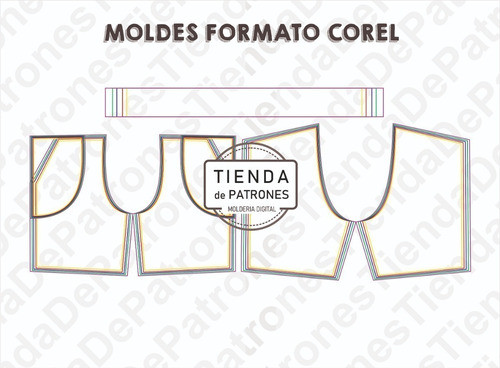 Molde Patron Coreldraw Short Basico Hombre Del S Al 2xl 1