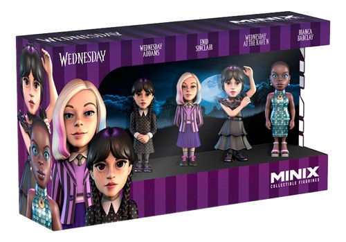 Figuras Coleccionables De Vinilominix Mini 4 Pack Wednesday 0