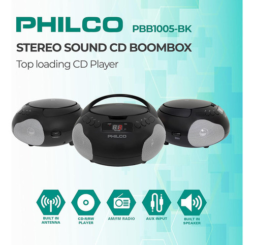 Reprodutor De Cd Philco Radio Am-fm, Preto 1