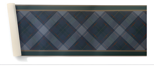 Guarda Vinilizada X 10 Mts Estilo Escoces 3957/2 B/verde 0