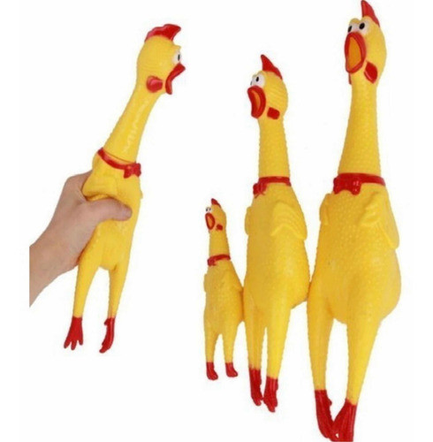 Pollo De Goma Mediano Juguete Chillón Chifle 1