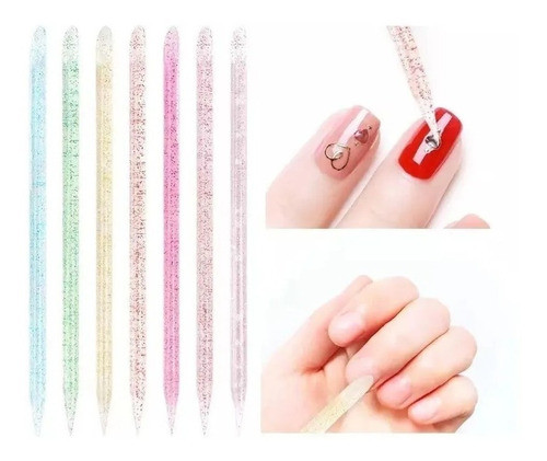 10 Palito Naranjo Acrilico Repujador Cutícula Manicura Uñas 0