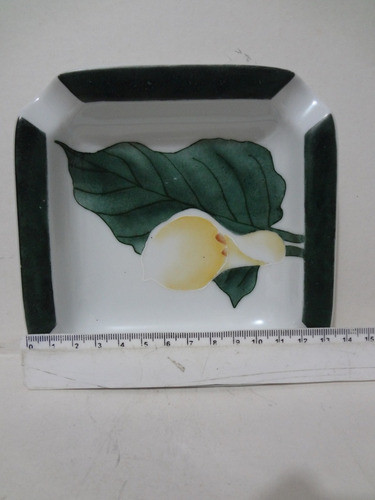 2 Cinzeiros De Porcelana Com Pintura De Flores E Fruta 1