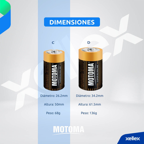 10 X Pilas Alcalinas Medianas Tipo C Motoma San Martin Caser 1