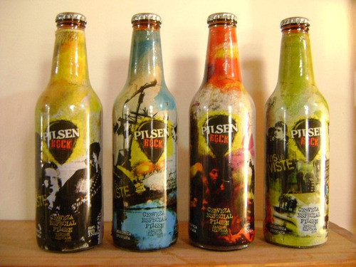 Set Botellas De Cerveza Pilsen Rock Ed. Limitada 2005 0