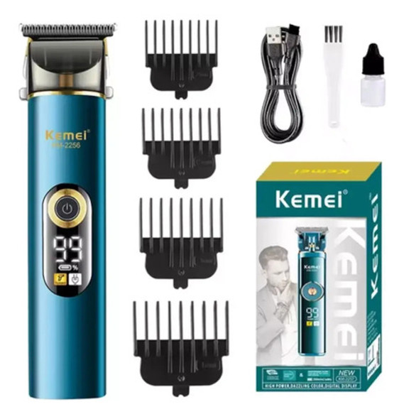 Corta Pelo Patillera Kemei Inalambrica Azul 0