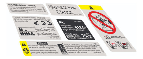 Adesivos Advertência Vw Golf Sportline - Frete Grátis 0