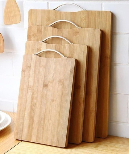 Tapa Para Picar De Madera Bamboo Con Asa 31x21.5cm 1
