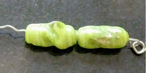 2 Lindas Cuentas De Vidrio 1.6cm C.1980 Sin Uso 0