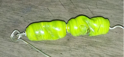 2 Lindas Cuentas De Vidrio 1.6cm C.1980 Sin Uso 1