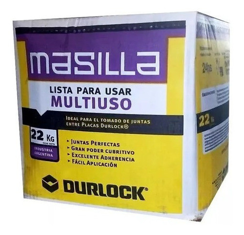 Masilla Placas De Yeso Durlock 22 Kg Lista Para Usar 0