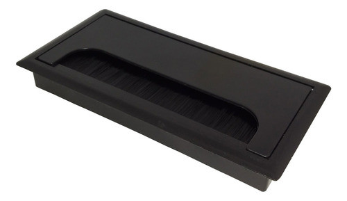 Pasacable De Escritorio Recto Con Cepillo 160x80 Mm Negro 0