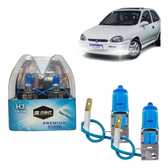 Par Lampada Super Branca H3 8500k 12v 55w P/corsa 2002/12 0