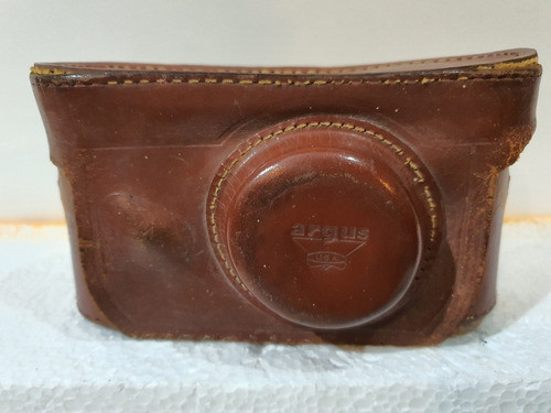 Antigua Camara Estuche Original De Cuero Para Argus-cod.120 0
