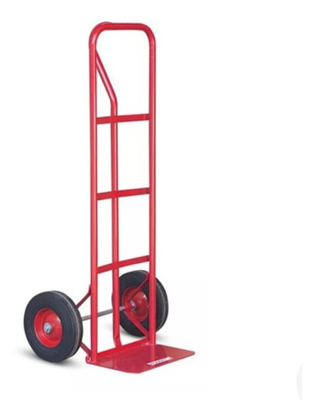 Carro Carrito De Carga 150kg Metálico Rojo Rueda Inflable 1