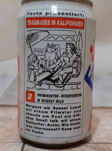 Lata Fanta  Orangenlimonade ,  Alemania, Vacía, Año 1993 1