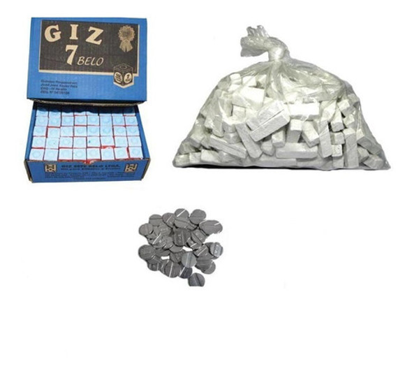 Kit 1 Kg Giz Branco +144 Azul + 100 Ficha Fa Mesa Bar Sinuca 0 Kit 1 Kg Giz Branco +144 Azul + 100 Ficha Fa Mesa Bar Sinuca 0