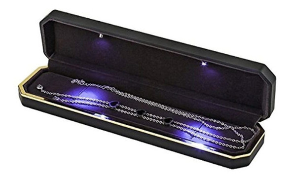 Caja De Caja De Regalo De Joyeria Led Elegante Collar De Te 0
