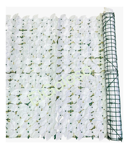 Cerca De Hojas Blancas Artificiales Plástica Jardín 3x1mt 0