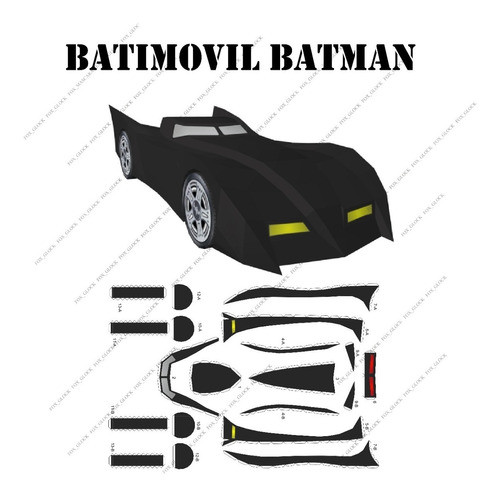 Batimovil Papercraft 15 Cm 0