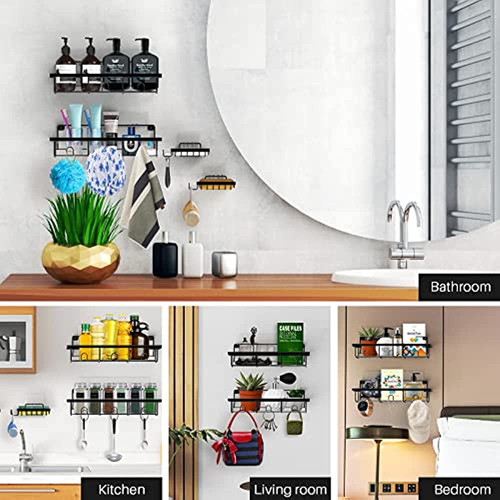 Yawsoup Estante De Carrito De Ducha Con Ganchos Organizador 1