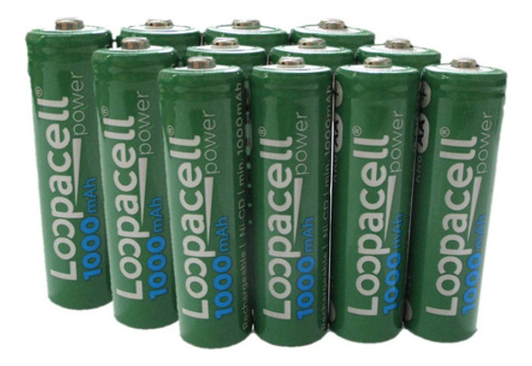 Loopacell - Bateria Recargable Aa Nicd (1,2 V, 1000 Mah, Pil 0