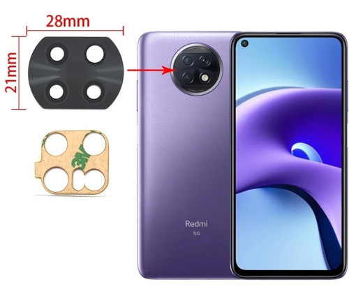 Vidrio Lente Cámara Trasera Xiaomi Redmi Note 9t 5g 1