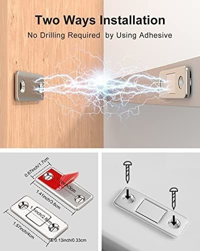 Pack De 8 Cierres Magneticos Para Puerta - Plateado. 1