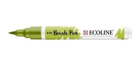 Brushpen Ecoline Talens Verde Pasto 676 - Mosca 0