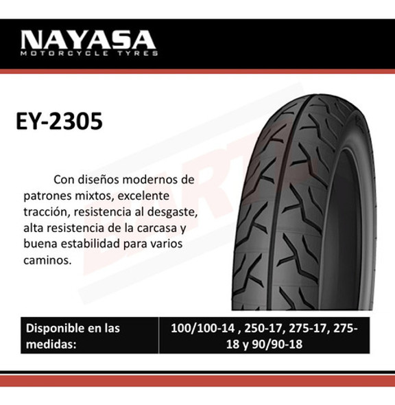 Cubierta Moto 275-18 C/cámara Nayasa Ey2305 1 Cubierta Moto 275-18 C/cámara Nayasa Ey2305 1
