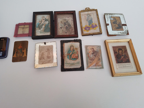 Lote D Antiguas Imágenes Religiosas Santos Estampitas Cristo 0